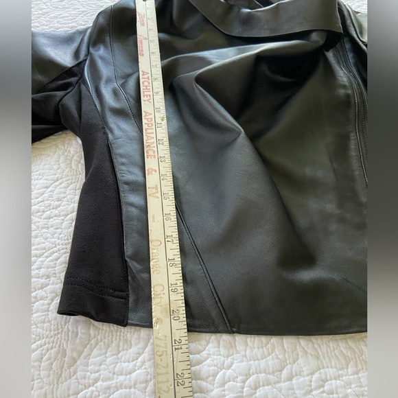 BCBGeneration Leather and Stretchy Knit Jacket Moto, Edgy, Street Style, Urban - Picture 9 of 10